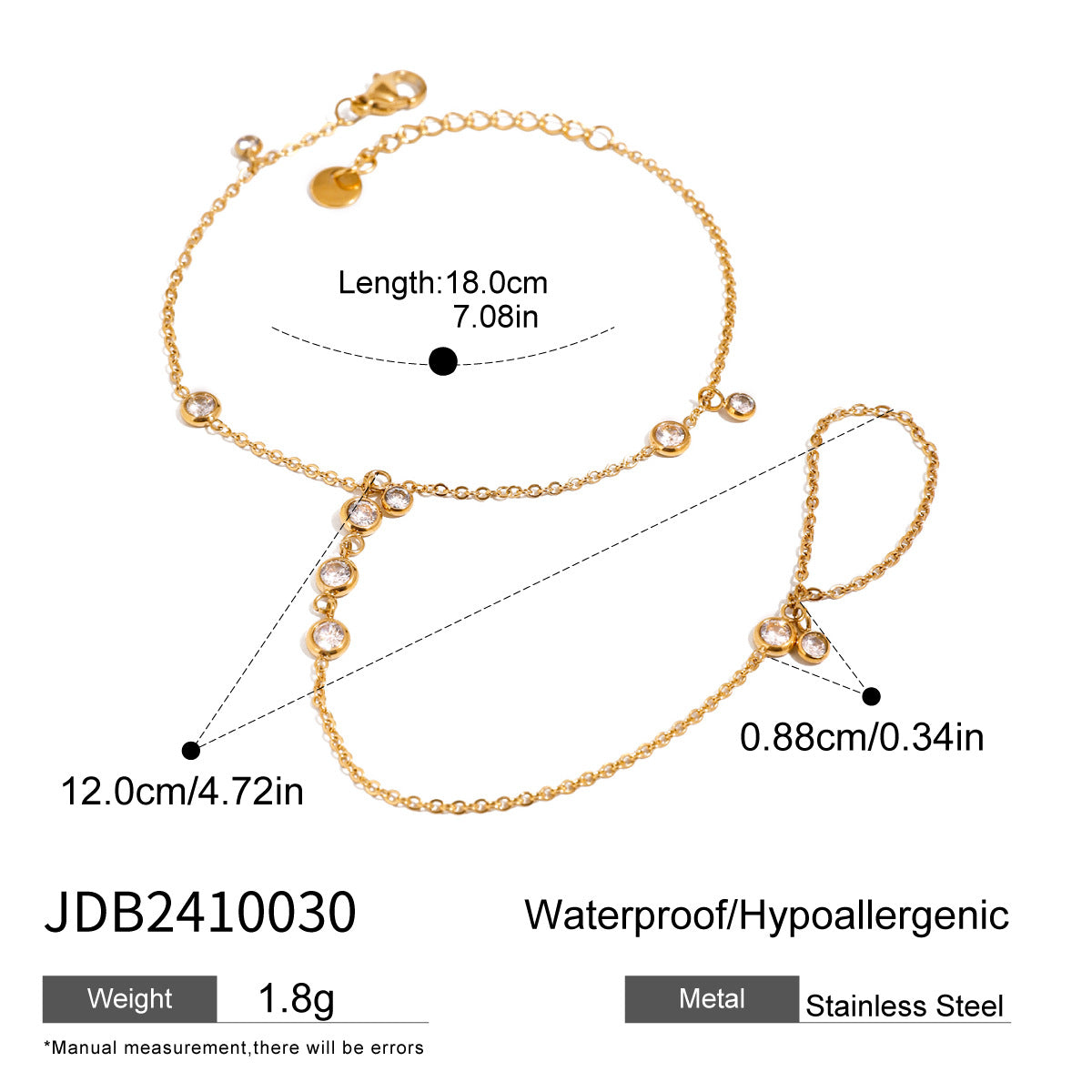 Ding Stainless Steel Green Diamond Female Light Luxury Minority Titanium Bracelet