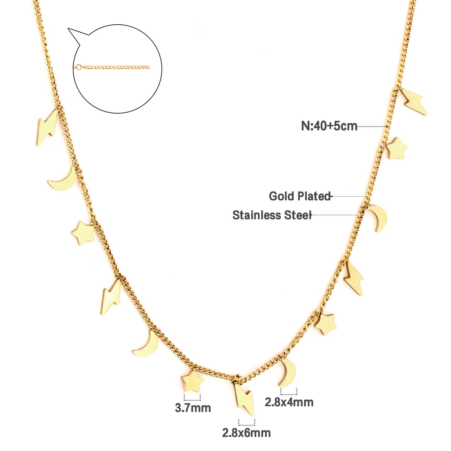 Niche High-grade Simple Temperamental Geometric Electroplated Stainless Necklaces