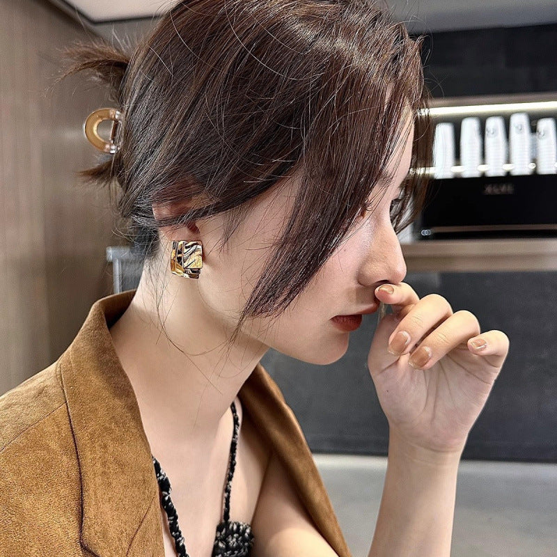 Square Geometric Design Irregular Simple Fashion Stud Earrings