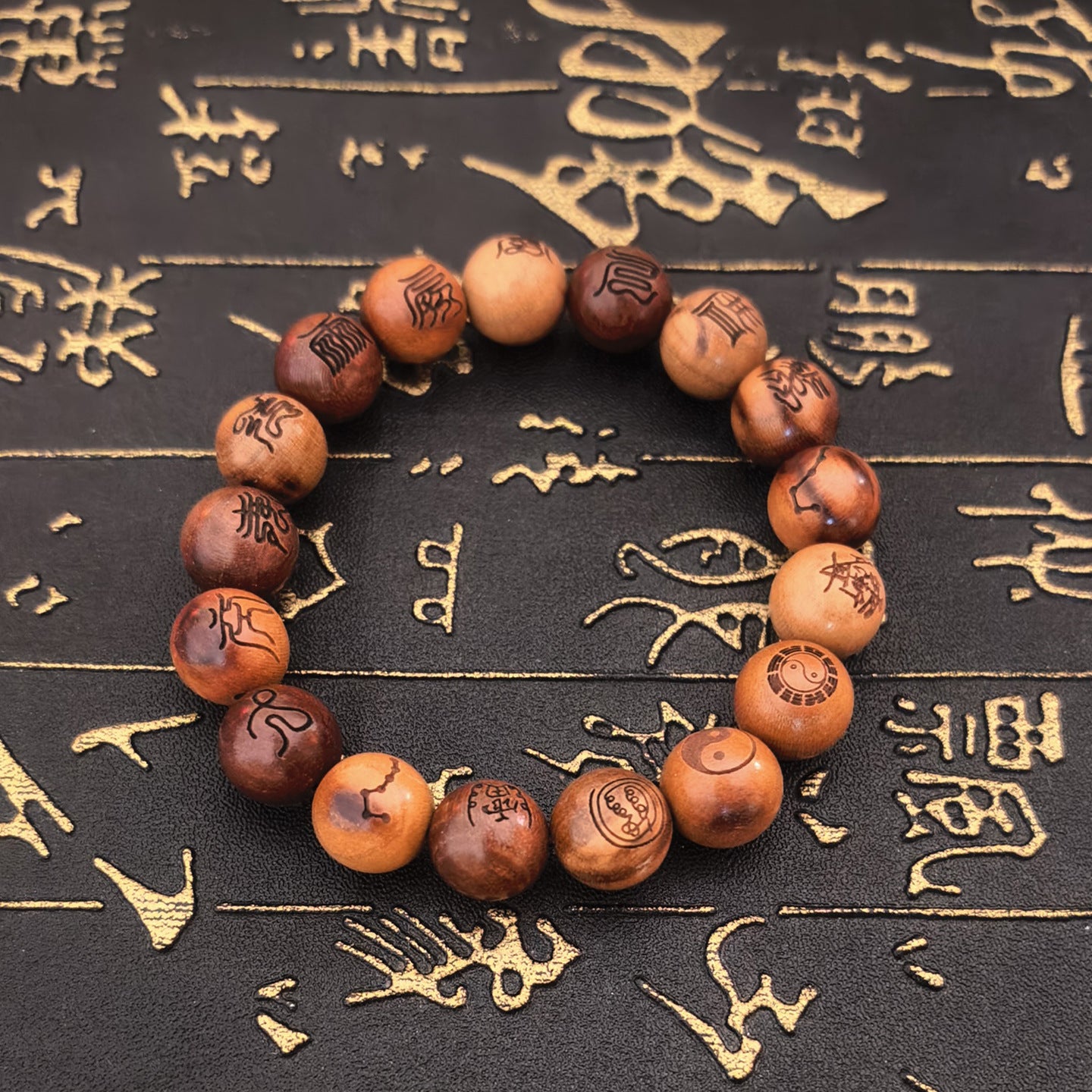 Thunder Wood Peach Nine Words Real Spade Cross Sky Sutra Bracelet