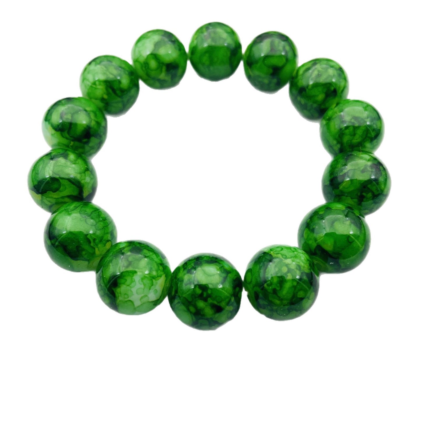 Women's & Men's Fresh Imitation Jade Dry Green Glass Paint Optimization Effect Fashion Bracelets