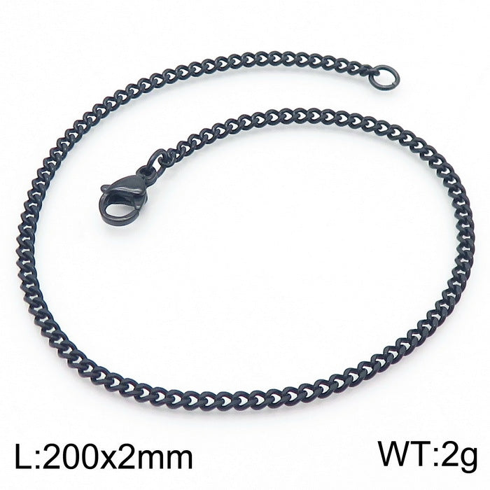 Men's Fashion Side Flat Chain Stainless Steel Bracelets