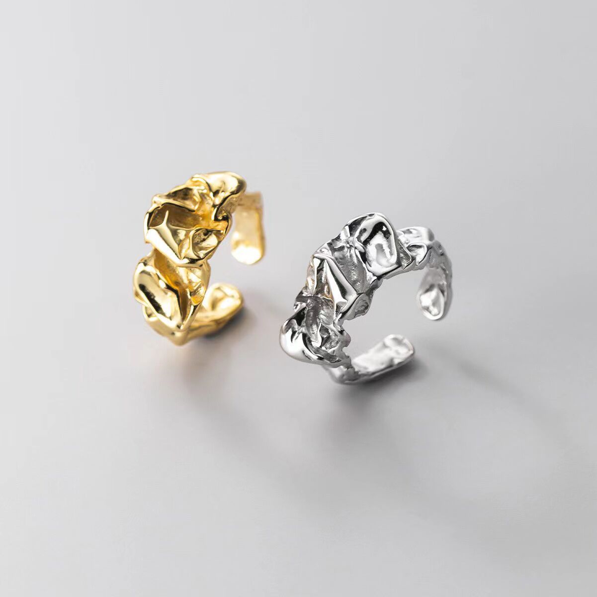 Gold Trend Creative Tin Foil Irregular Rings