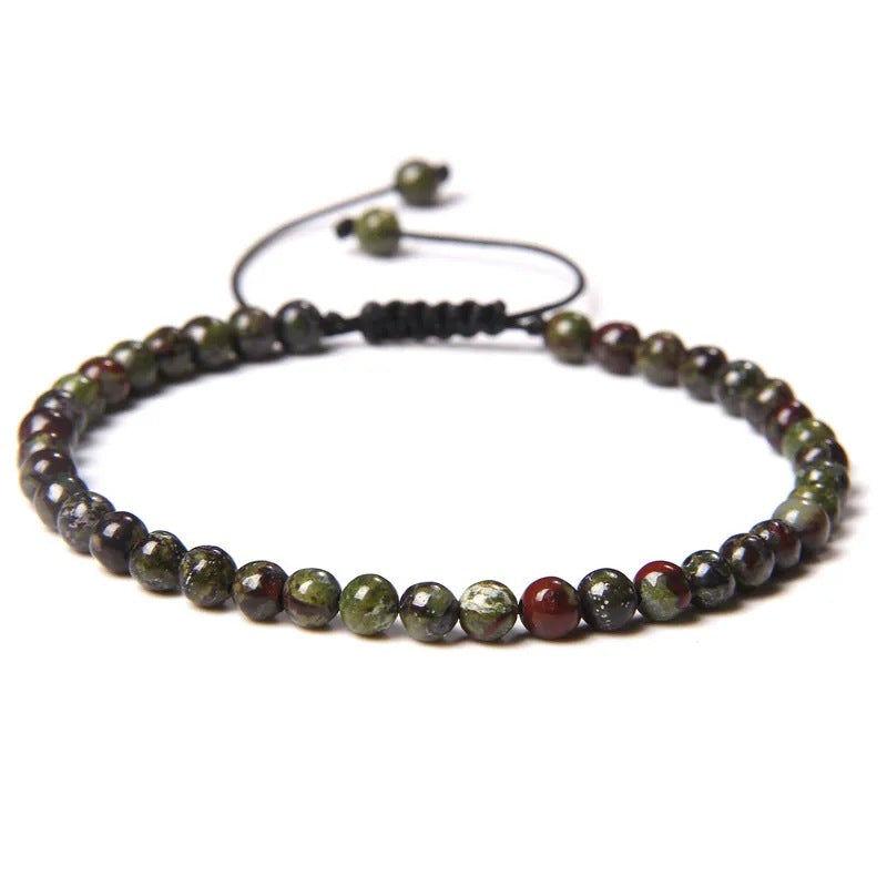 Agate Stone Braided Adjustable Gemstone Beads Bracelet