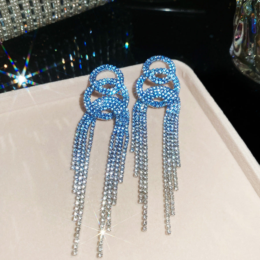 Women's Sier Diamond Tassel Light Luxury High-grade Simple Rings