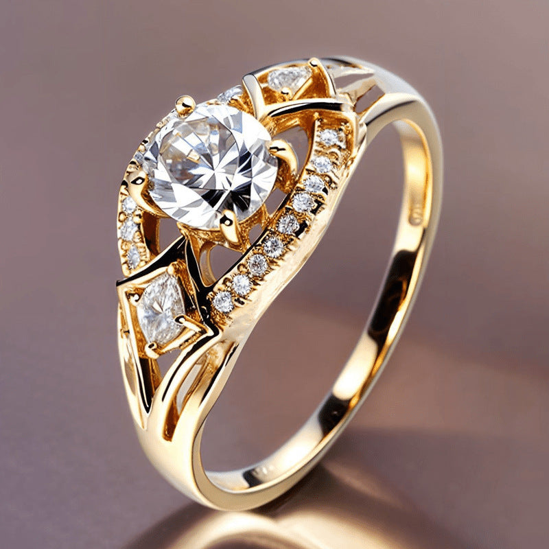 Women's Selected Geometric Lines Interwoven With Shiny Rings