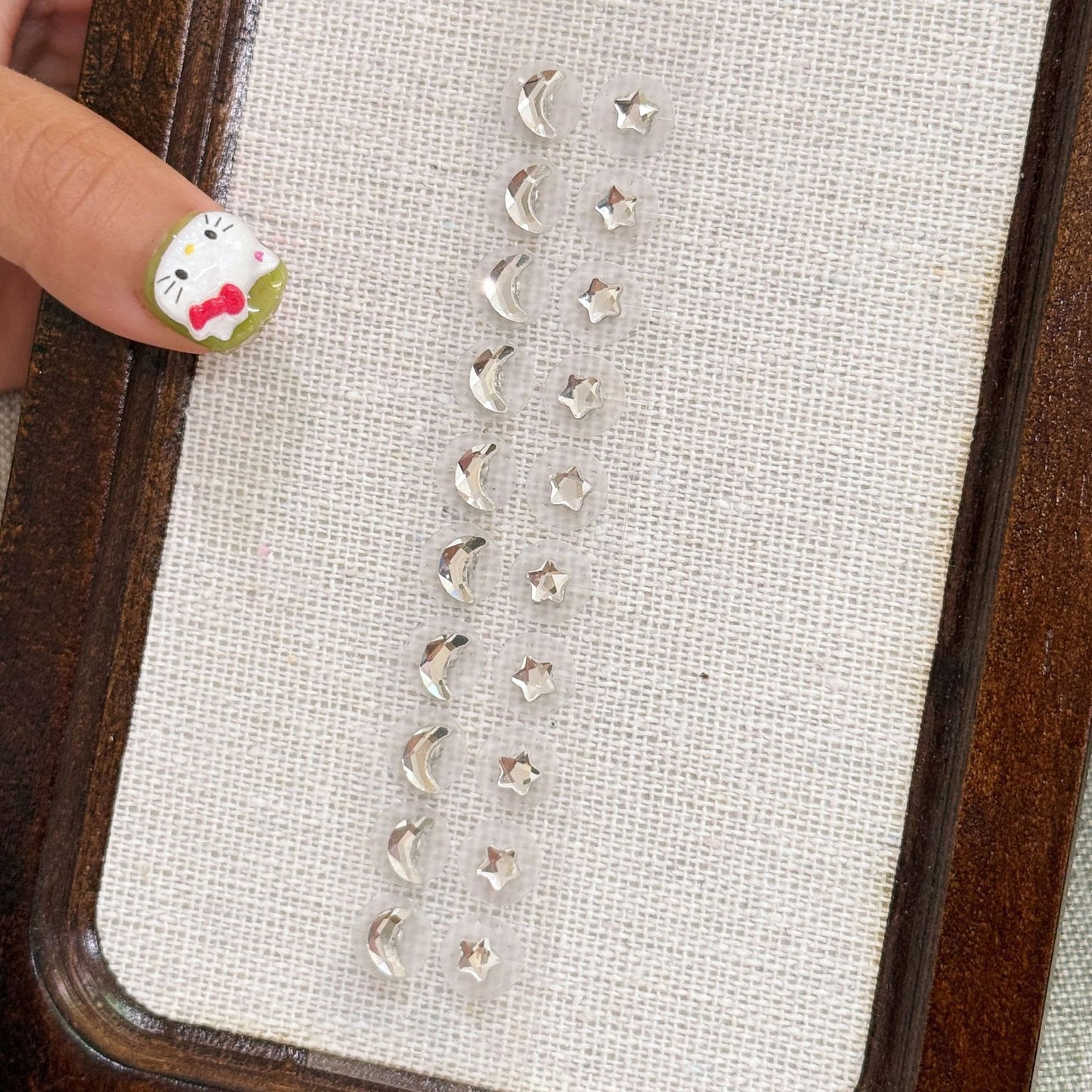 Fashion Auricular Point Sticker Crystal Ear Patch Bead Massage Stress Earrings