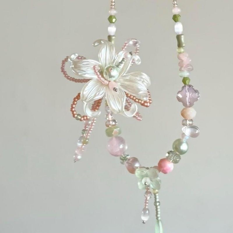 Ceramic Apple Braid Rope Beaded Female Niche Necklaces