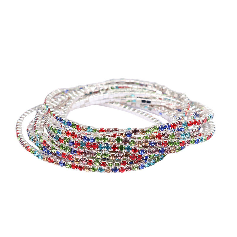 Diamond Claw Chain Colorful Crystals Simple Bracelets