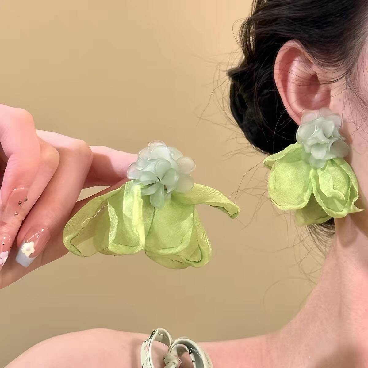 Seaside Vacation Style Flower Tassel Female Atmosphere Fairy Beaded Rings