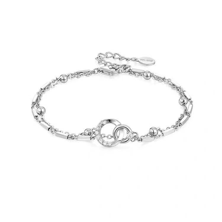 Sier Buckle Geometric Light Luxury High Sense Fashion Minority Bracelet