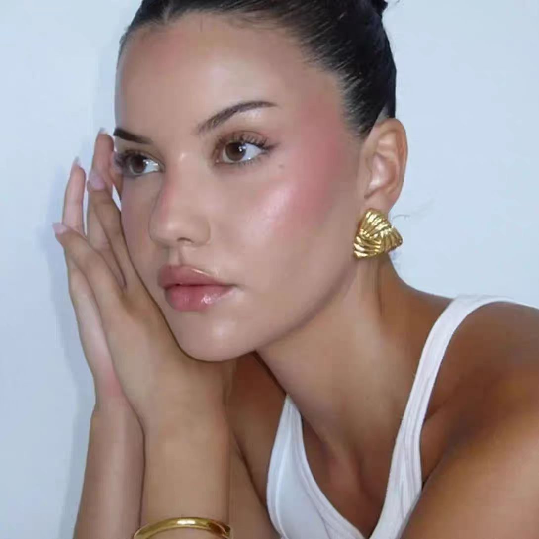 Fashion Geometry Pattern Metallic Triangle Striped Personalized Earrings