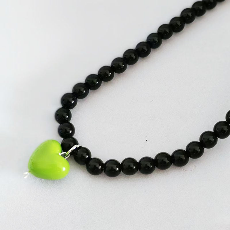 Women's Red Heart Beaded For Niche Design Necklaces
