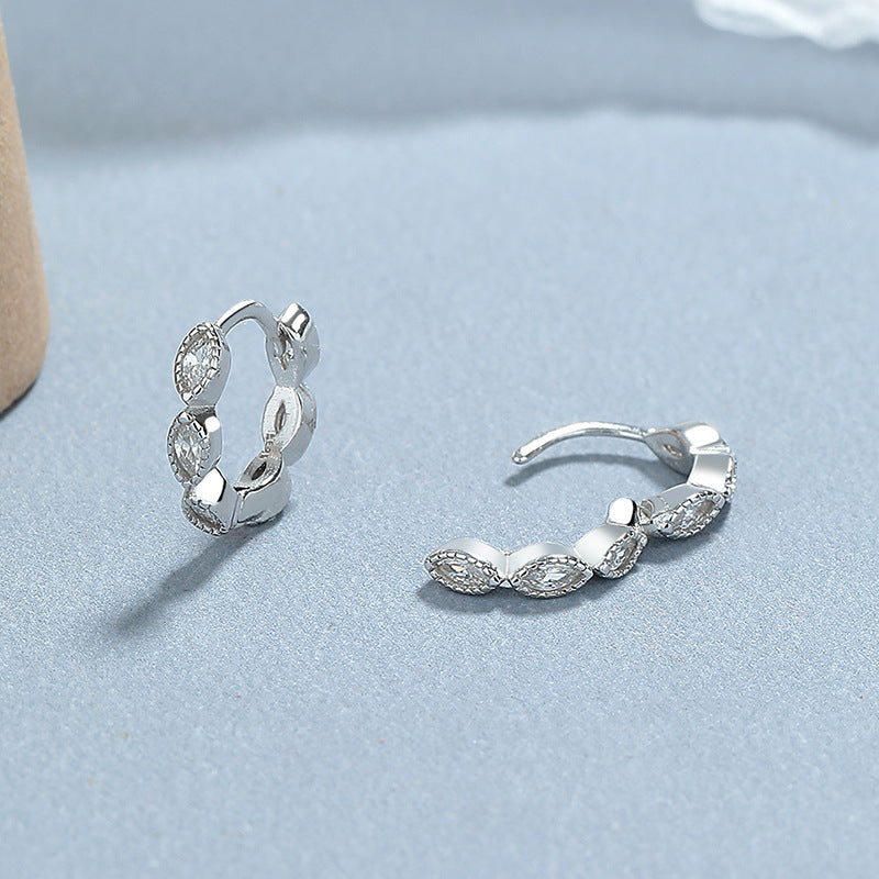 Women's Sterling Sier Rhinestone Simple Heart-shaped Square Drop-shaped Gang Drill Rings