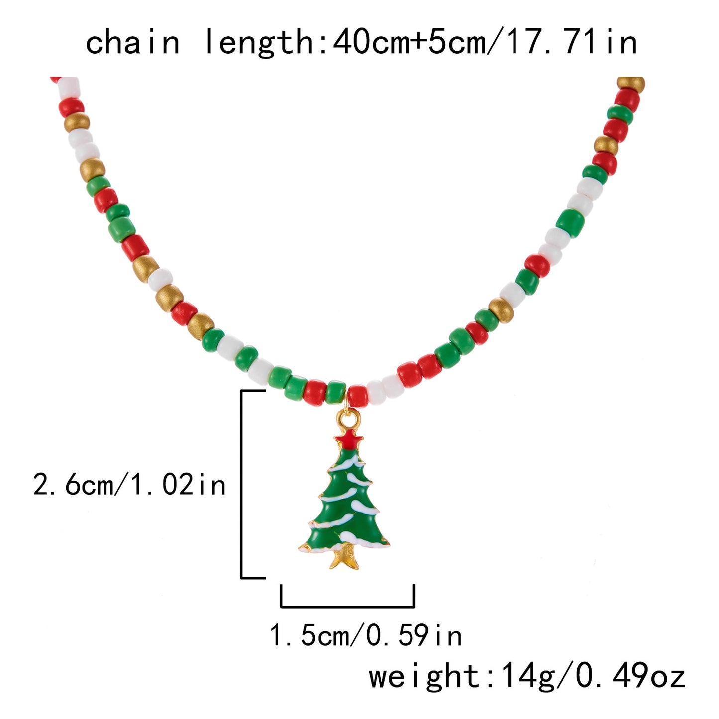 Christmas Colorful Bead Cute Cartoon Dripping Oil Necklaces