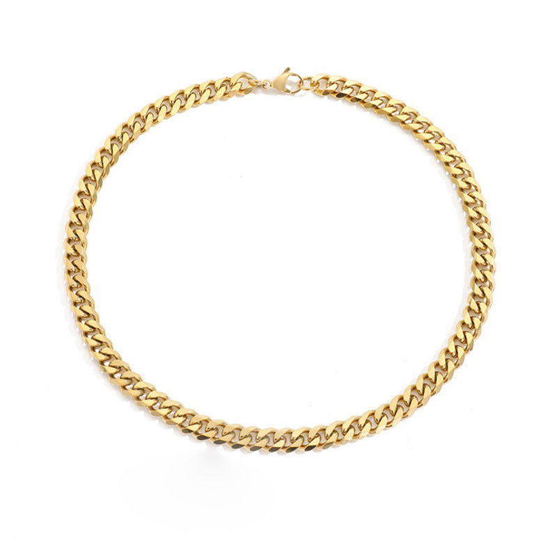 Women's & Men's Cuban Link Chain Stainless Steel Street Necklaces