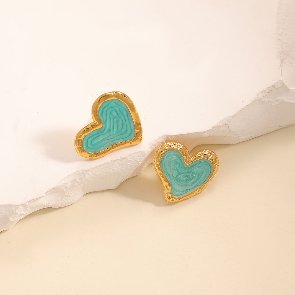 Minority Hollow Stainless Steel Dripping Cold Earrings