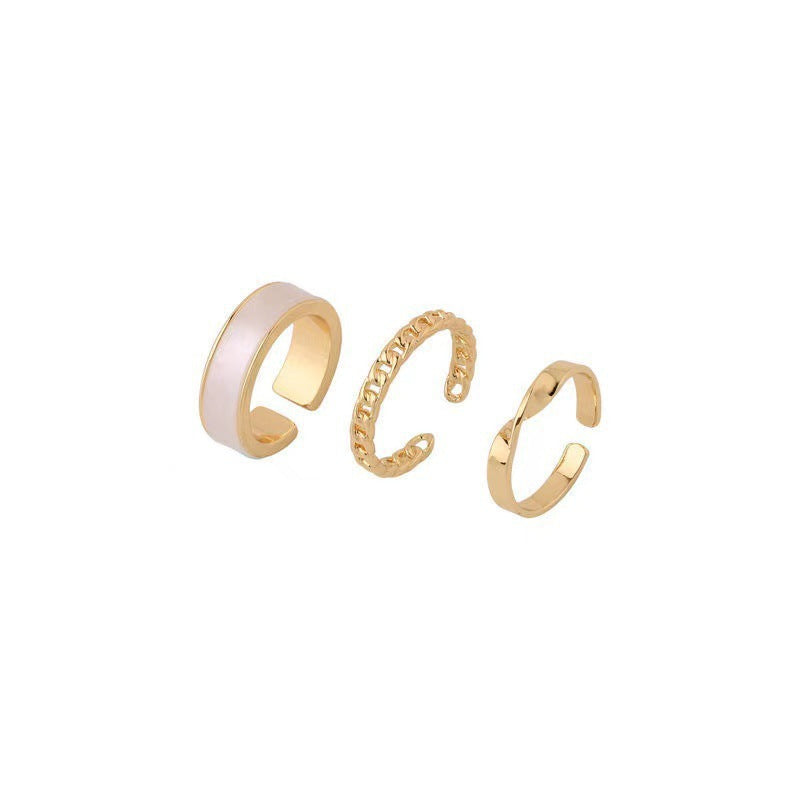 Women's Hop Gold Piece Punk Geometric Simple Ring