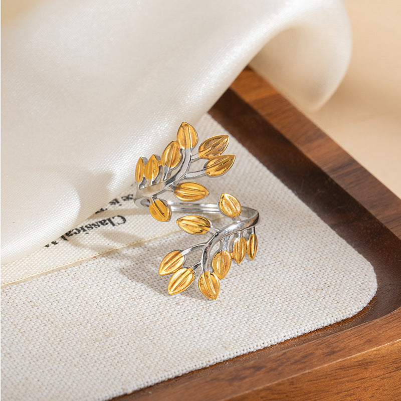 Room Gold Geometric Shell Stainless Steel Niche Color Matching Star Ring