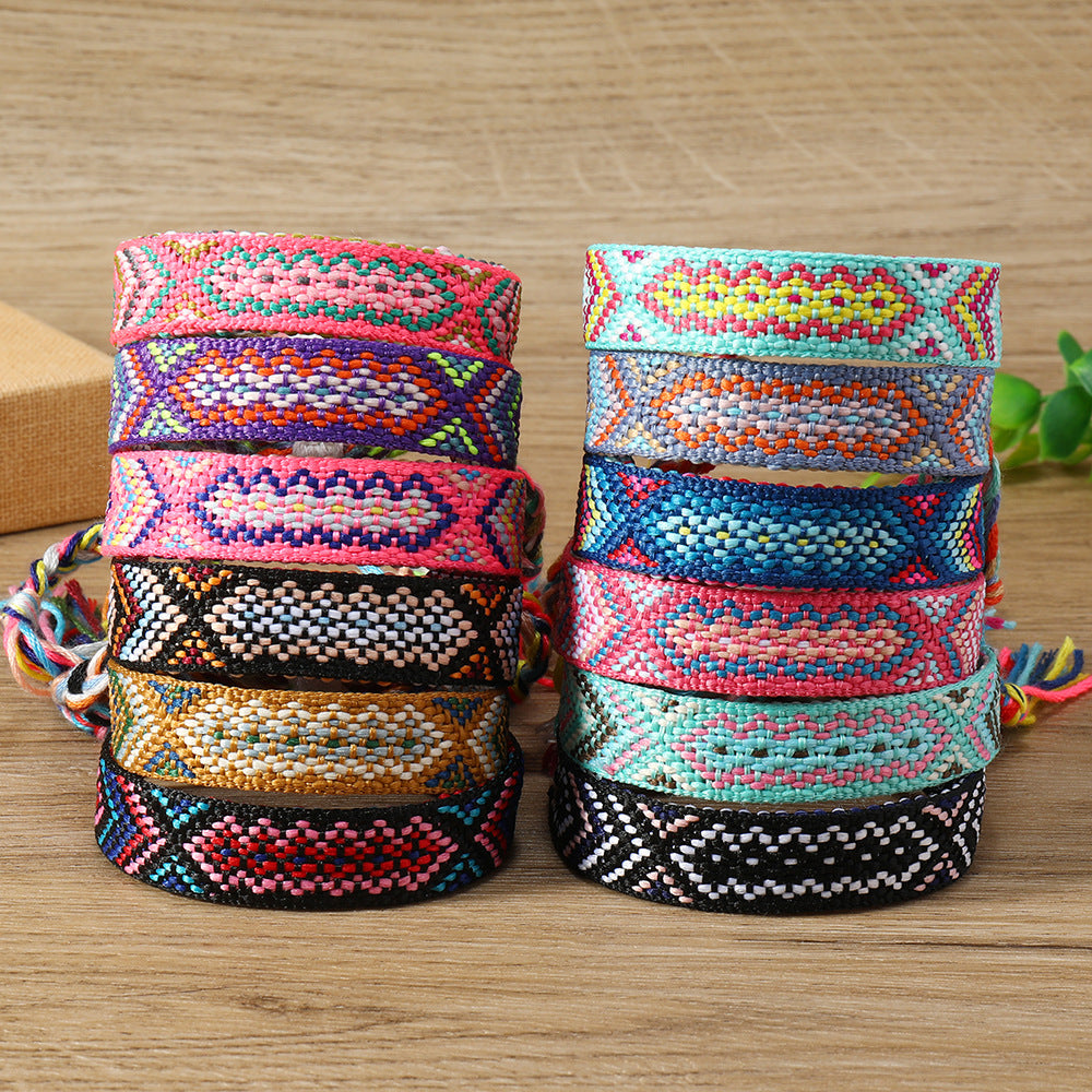 Fashion Colorful Nepal Woven Bohemian Ethnic Style Carrying Bracelets