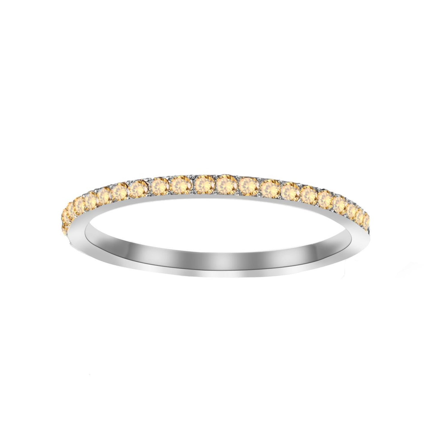 Full Diamond Stainless Steel Birthstones Zircon Ring