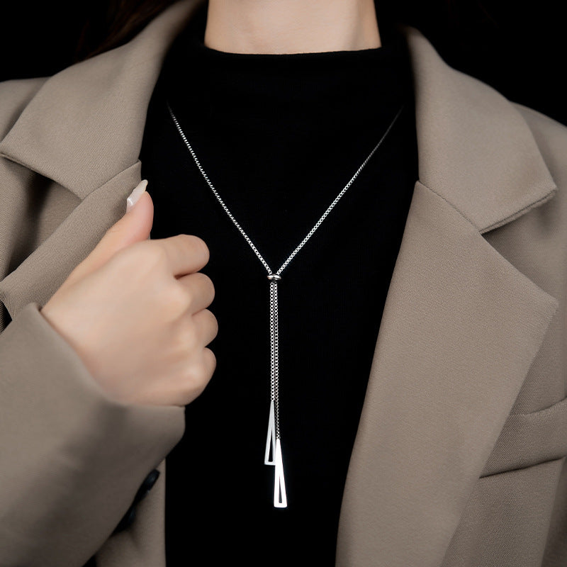 Women's & Men's Steel And Long Tassel Accessories Sweater Necklaces