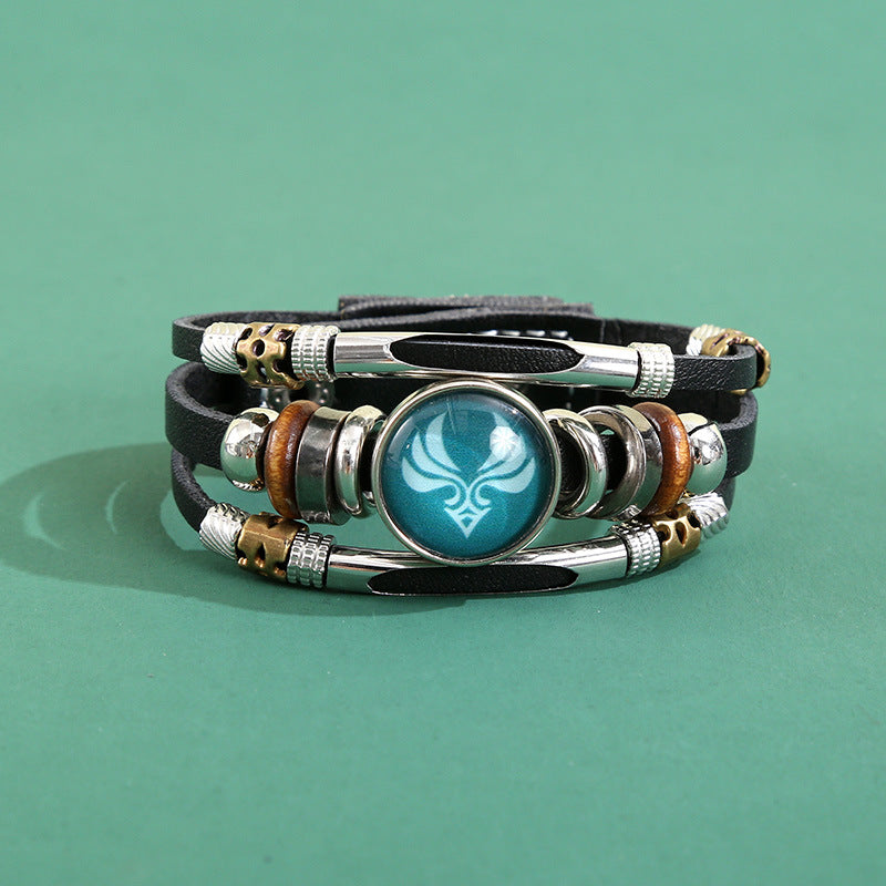 Men's Korean Element Luminous Fashion Alloy Snap Button Bracelet