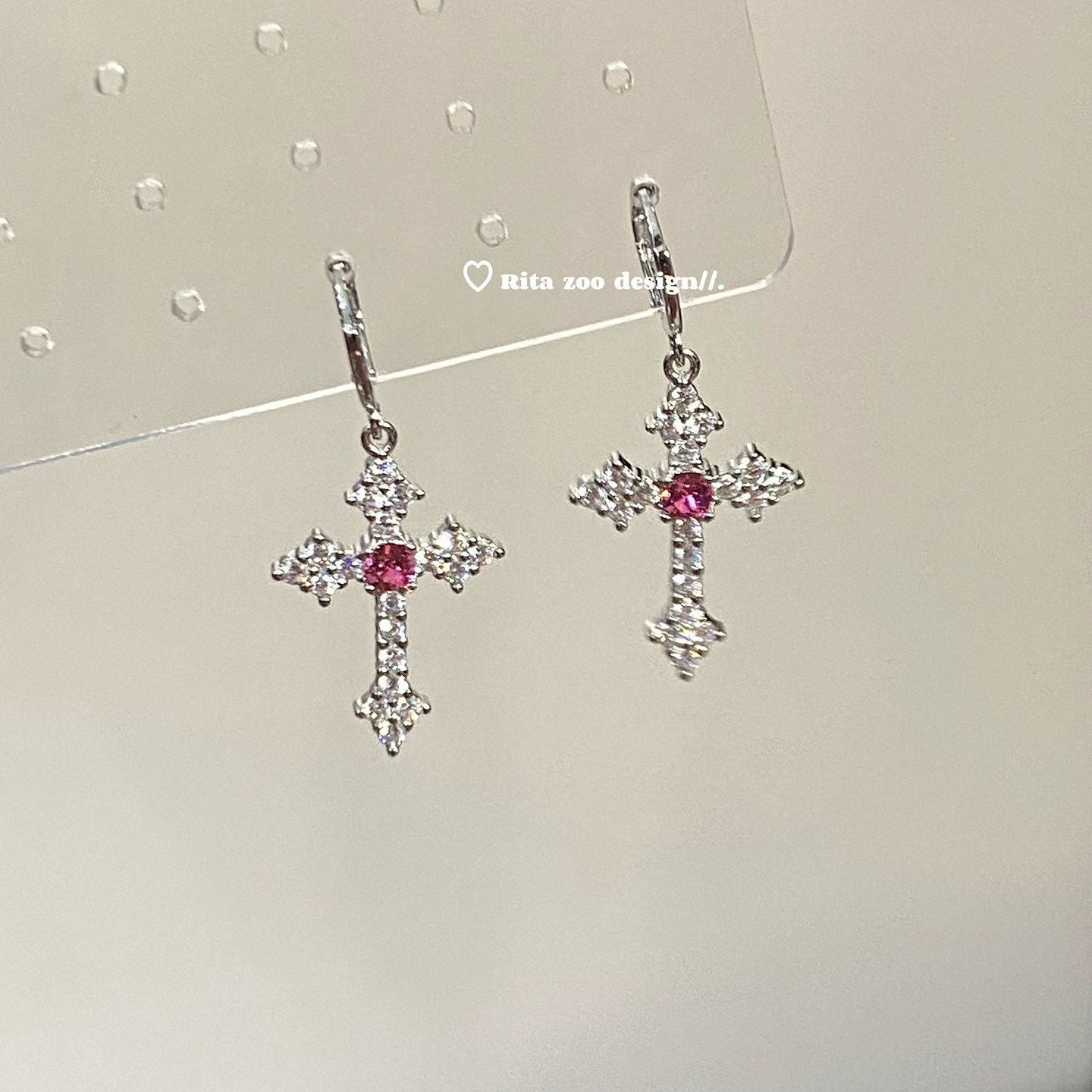Women's Sparkling Full Rhinestone Cross Clip Niche Temperament Design Rings