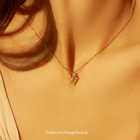 Entire Sterling Sier Gold-plated Mini Style Simple Sky Blue Necklaces