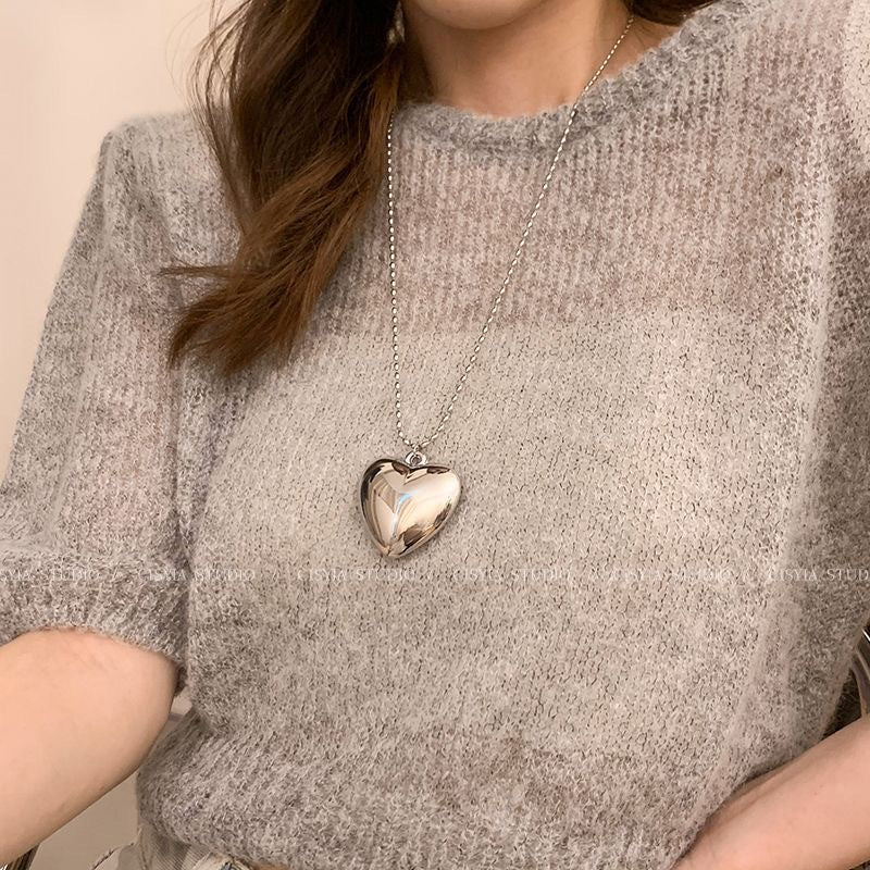 Women's Autumn Korean Style Sier Sweater Chain Necklaces