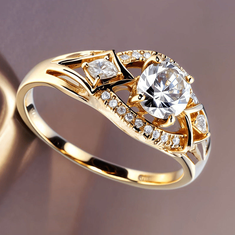 Women's Selected Geometric Lines Interwoven With Shiny Rings