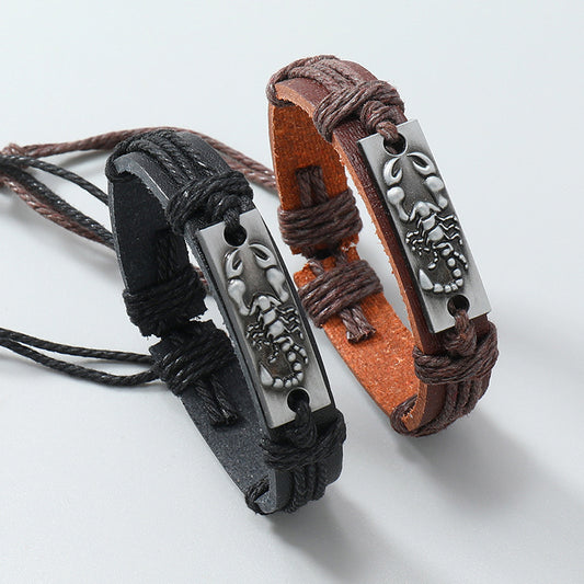 Men's Ornament Simple Handmade Weave Vintage Leather Personality Bracelets