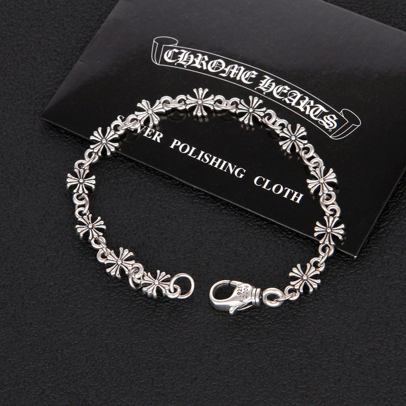 Women's & Men's Type Retro Hip Hop Boys Personality Chain Couple Army Flower Bracelets
