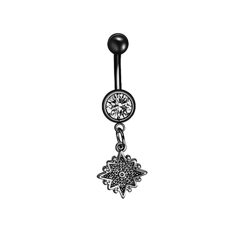 Black Suit Belly Navel Decoration Planet Rings