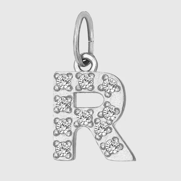 Letter Double Titanium Steel Rhinestone Zircon Earrings