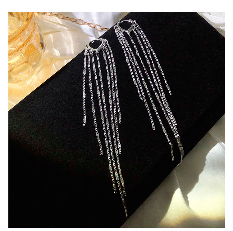 Women's Niche Design Sequins Long Fringe Trendy Elegant Ear Line
