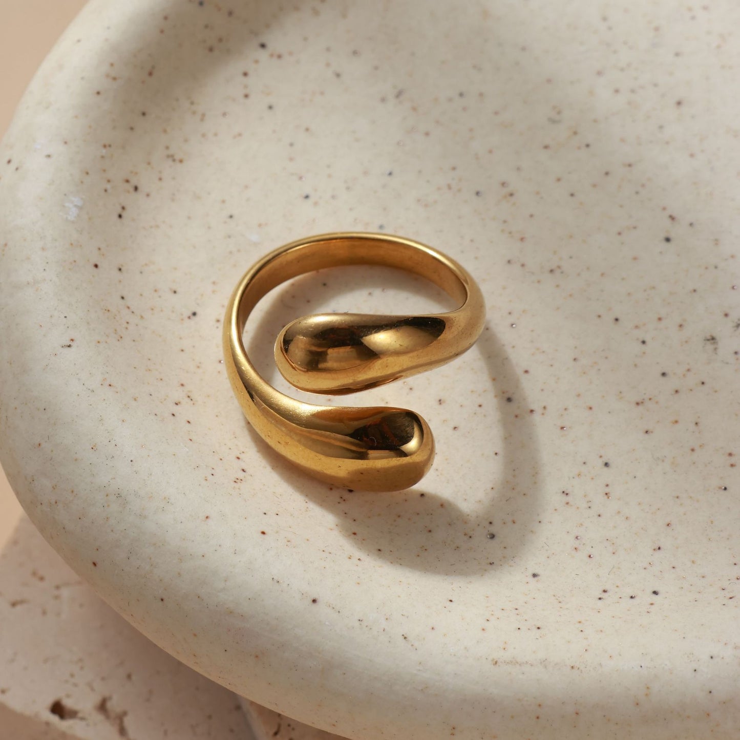 Steel Female Fashion Minority Water Drop Stainless Rings