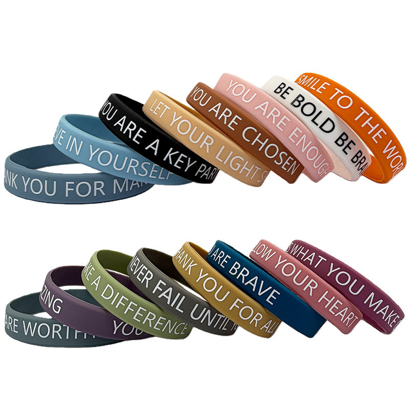 Inspirational English Slogan Silicone Positive Energy Bracelet