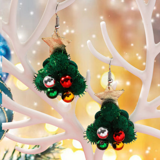 Christmas Theme Cute Creative Personality Tree Earrings