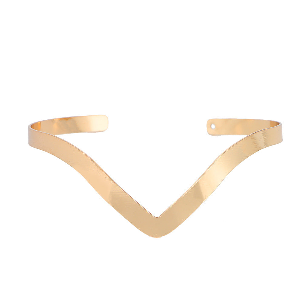 Women's Upper Arm Golden Bride Open-ended Simple Bracelet