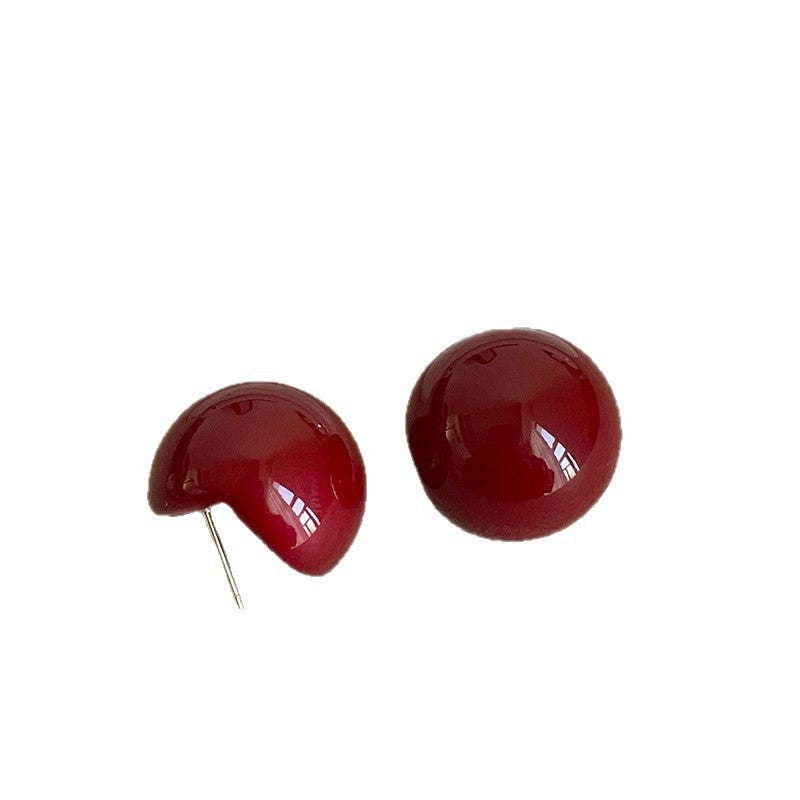 Women's Pearl Semicircle Large Elegant Light Luxury Minority High-grade Sense Stud Earrings