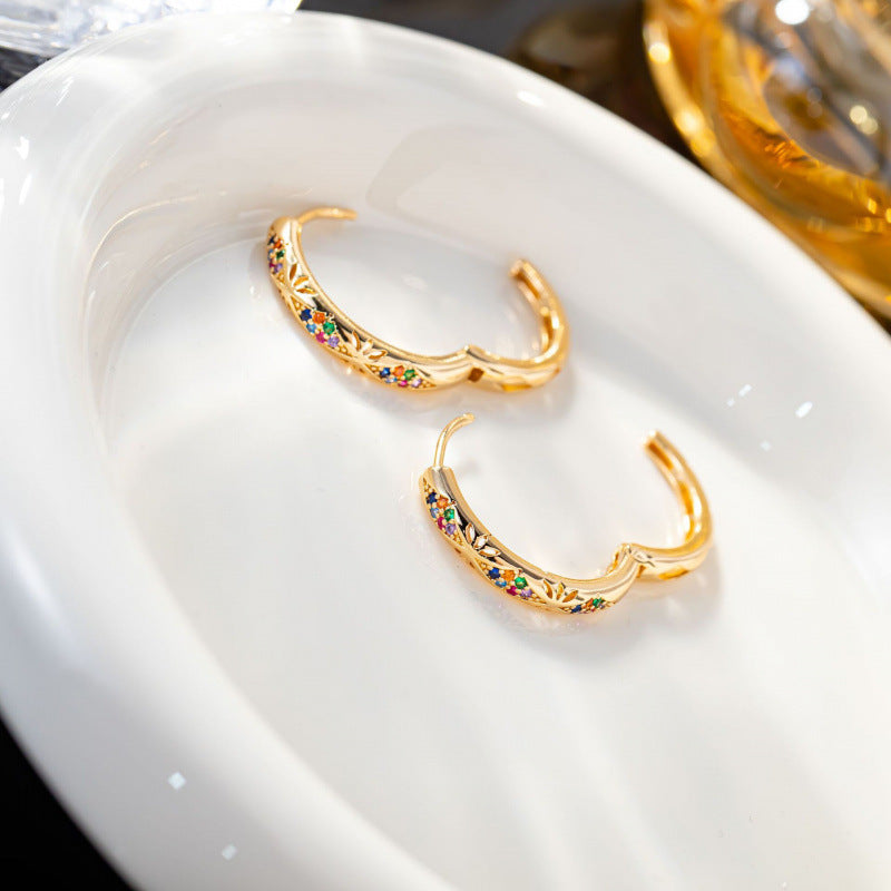 Inlaid Zircon Diamond Earclip Hip Hop Ear Buckle
