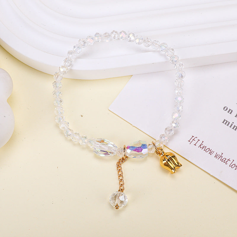 Glass Korean Style White Chalcedony Fresh Girlfriend Gifts Bracelets