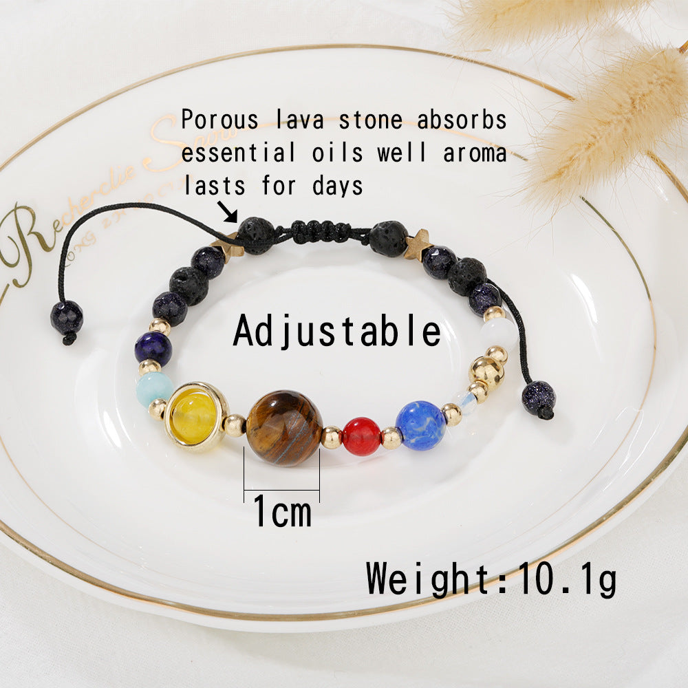 Women's Colorful Natural Stone Agate Bead Couple Bracelet