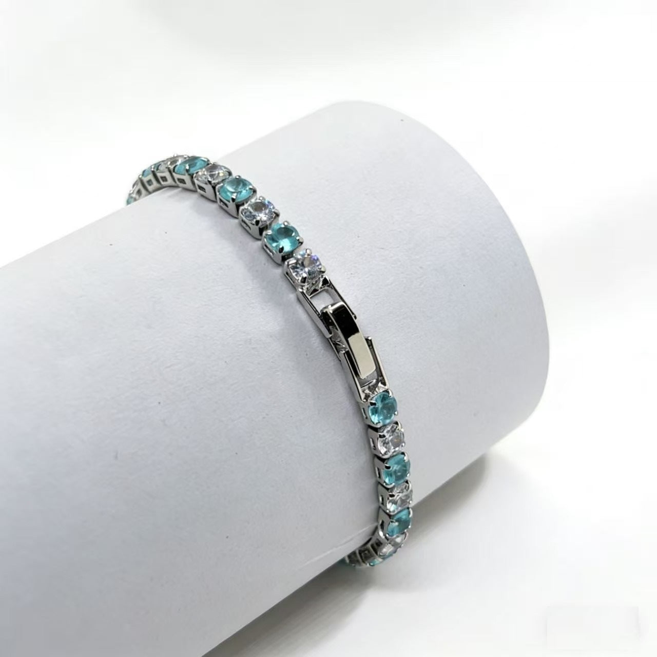 Contrast Color Full Diamond Tennis Fashion Personalized Minority Exquisite Temperament Bracelet