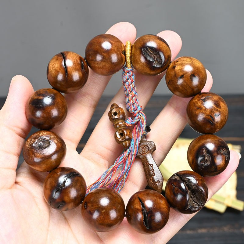 Men's Lightning Strike Jujube Tree Lei Jiao Wood Pattern Bracelet