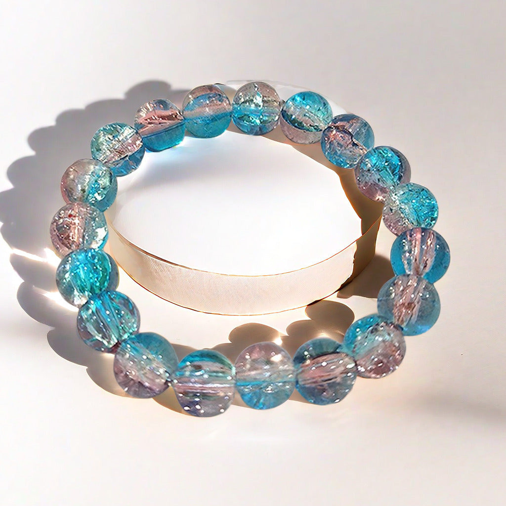 Purple Brushed Floral Beads Female Hand Toy Bracelet