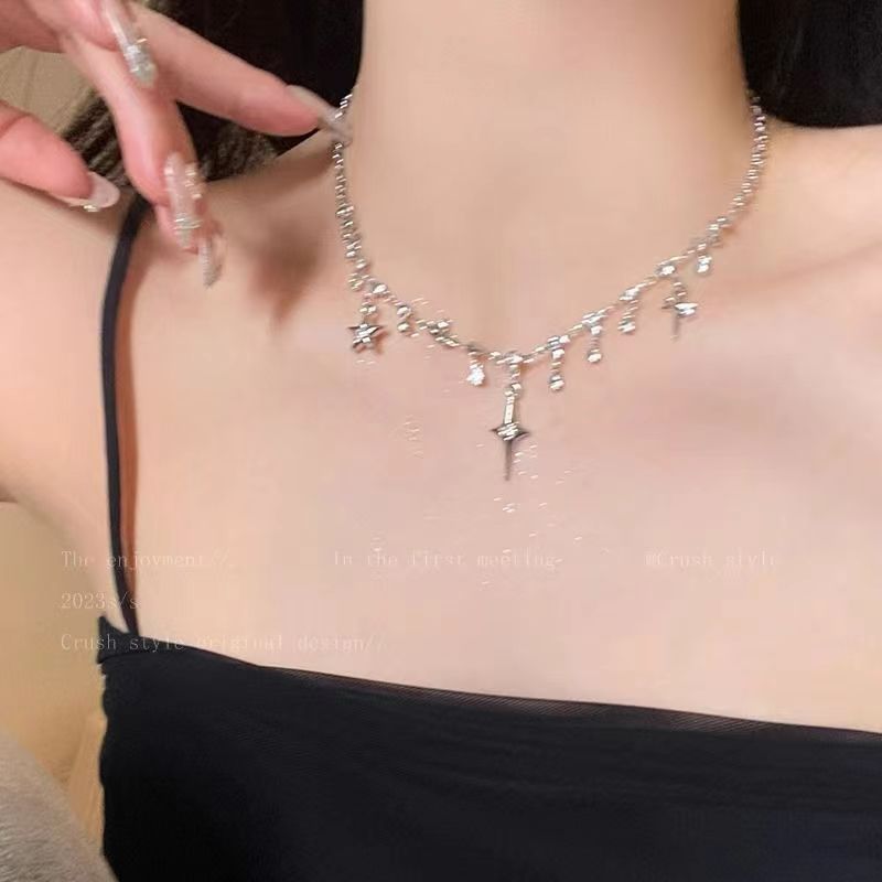 Atmosphere Cross Tassel Super Flash Design Personalized Clavicle Necklaces