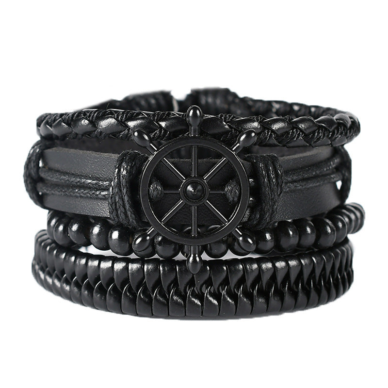 Women's & Men's Ornament Simple Hand Woven Rope Leather Bracelets