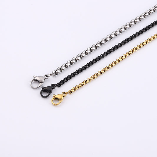Titanium Steel Electroplating Craft Korean Fashion Square Necklaces